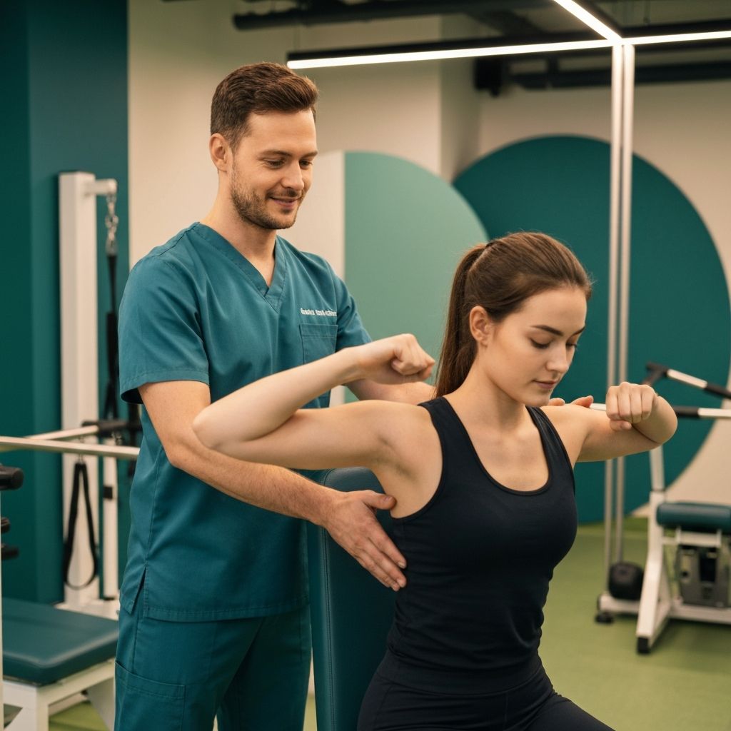 Profissional de fisioterapia em atendimento personalizado